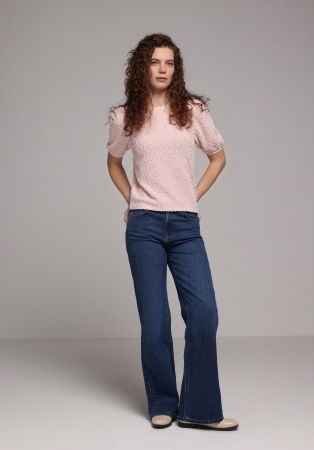 FEMEI - Pulover Cu Maneca Scurta Roz  Femei