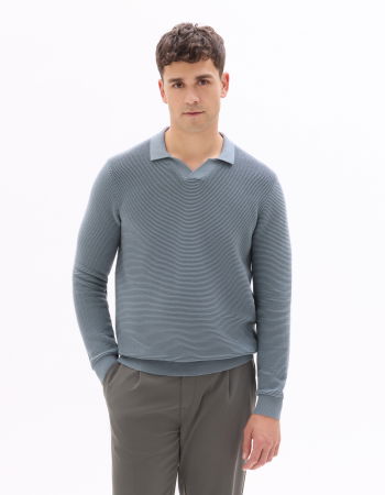 BARBATI - Pulover Gri Albastru Regular Barbati