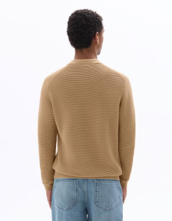 BARBATI - Pulover Taupe Regular Barbati