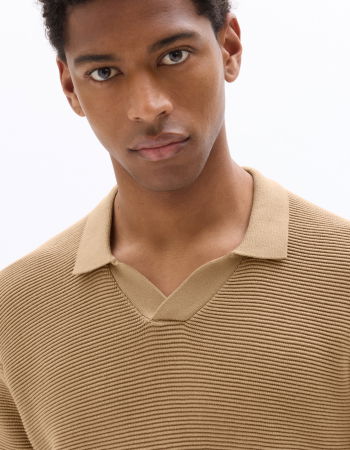 BARBATI - Pulover Taupe Regular Barbati