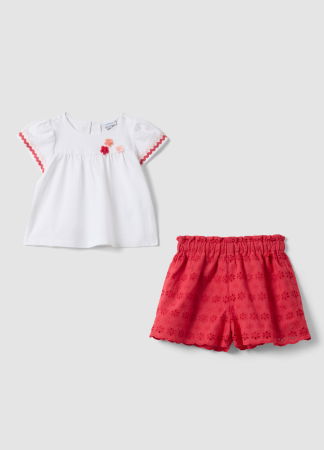 ДЕВОЧКИ - Комплект Футболка+Юбка Для Девочек White/Red 9-36 Месяцев