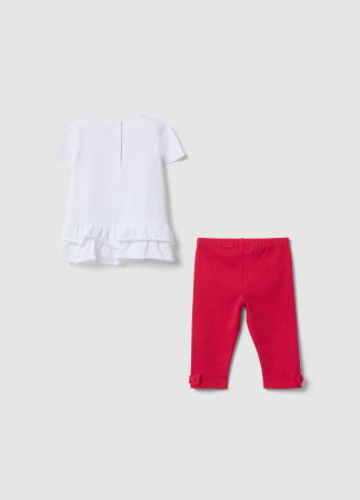 FETE - Set Tricou+Jogger White/Red Fete 9-36 Luni