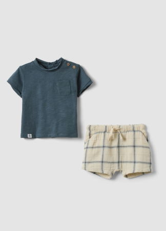 Seturi - Set Tricou + Sorti Dark Slate Baieti 0-9 Luni