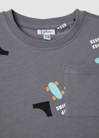 МАЛЬЧИКИ - Комплект Футболка+Шорты Для Мальчиков Серый 9-36 Месяцев