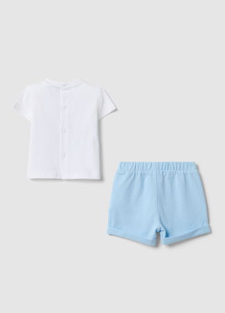 BAIETI - Set Tricou + Sorti Light Blue Baieti 0-9 Luni