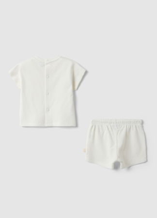 BAIETI - Set Tricou + Sorti Off White Baieti 0-9 Luni