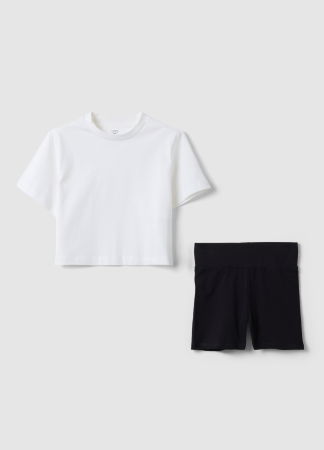 FETE - Set Tricou+Sorti White/Black Fete 10-15 Ani
