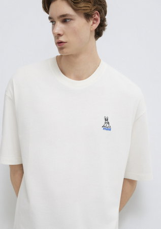 BARBATI - Tricou Alb Oversize Barbati