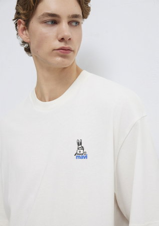 BARBATI - Tricou Alb Oversize Barbati