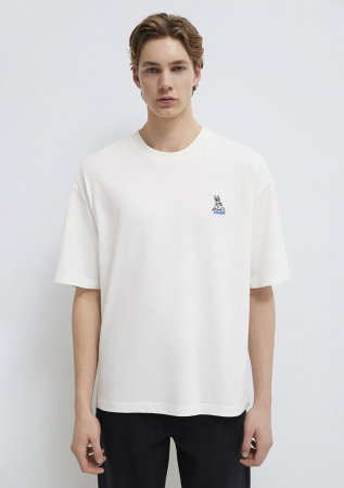 BARBATI - Tricou Alb Oversize Barbati