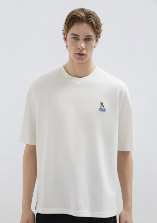 BARBATI - Tricou Alb Oversize Barbati