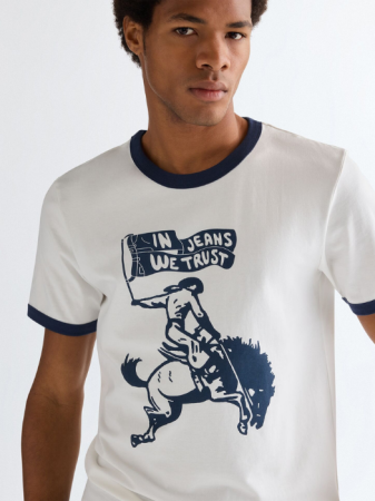 BARBATI - Tricou Alb Regular Barbati