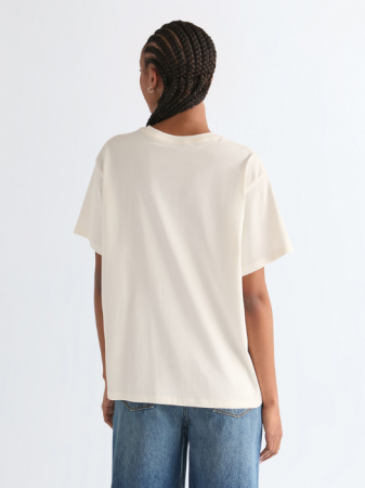 FEMEI - Tricou Crem Relaxed Femei