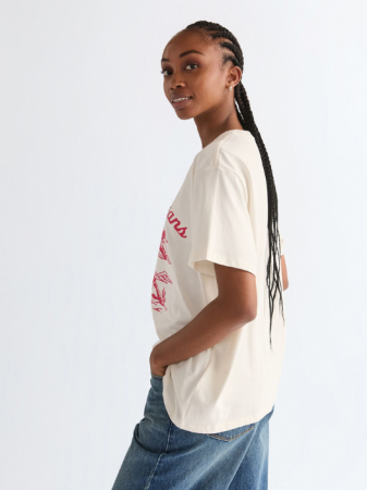 FEMEI - Tricou Crem Relaxed Femei