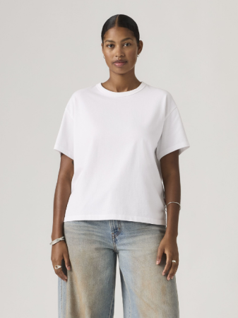 FEMEI - Tricou Alb Relaxed Femei