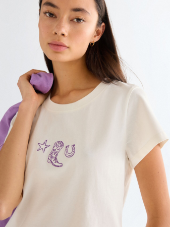 FEMEI - Tricou Alb Slim Femei