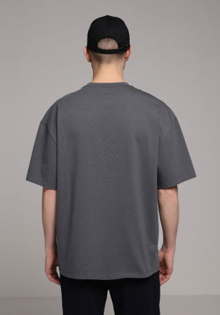 BARBATI - Tricou Gri Inchis Barbati