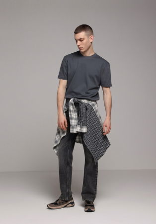 BARBATI - Tricou Gri Inchis Barbati