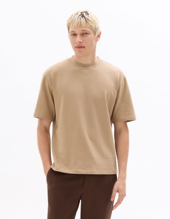 BARBATI - Tricou Bej Oversize Barbati