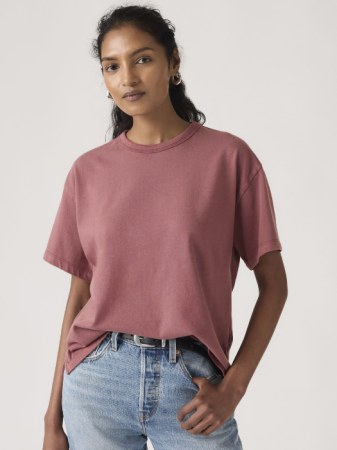 FEMEI - Tricou Rosu Visiniu Relaxed Femei