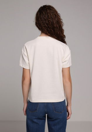 FEMEI - Tricou Crem Femei