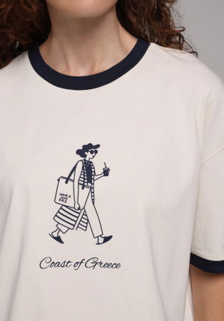 FEMEI - Tricou Crem  Femei