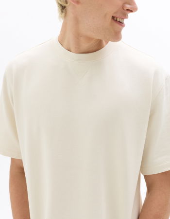 BARBATI - Tricou Crem Oversize Barbati