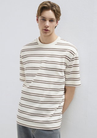 BARBATI - Tricou Ecru Relaxed Barbati