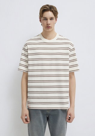 BARBATI - Tricou Ecru Relaxed Barbati