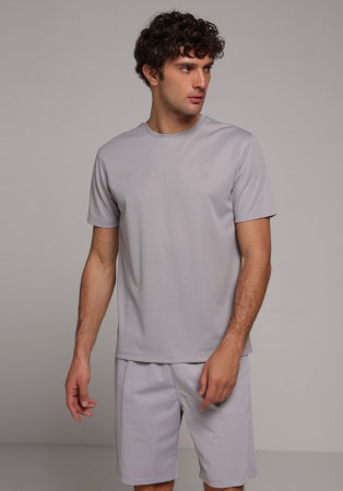 BARBATI - Tricou Gri Deschis Regular Barbati