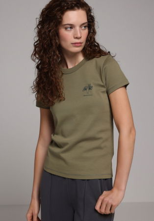 Футболки и Топы - Женская Футболка Хаки