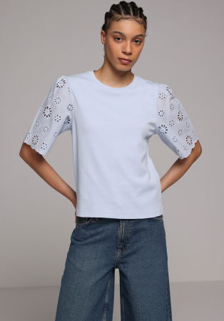 ОДЕЖДА - Женская Футболка Светло-Синяя 