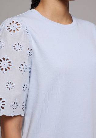 ОДЕЖДА - Женская Футболка Светло-Синяя 