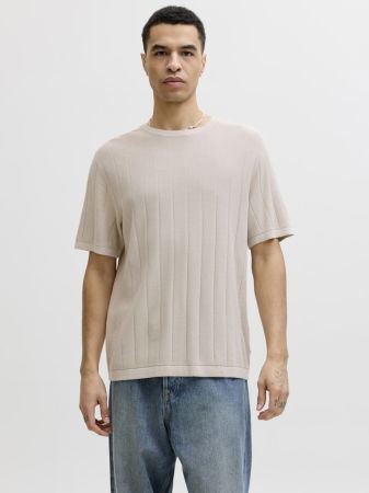 BARBATI - Tricou Bej Relaxed Barbati