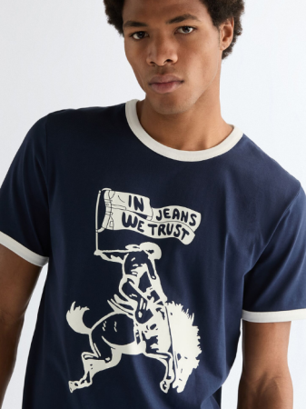 BARBATI - Tricou Navy Regular Barbati