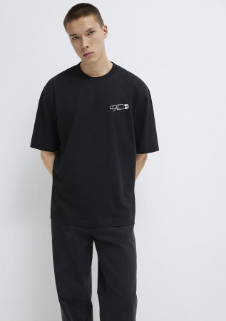 BARBATI - Tricou Negru Relaxed Barbati