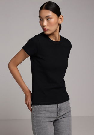 ЖЕНЩИНЫ - Женская Футболка Чёрная Slim