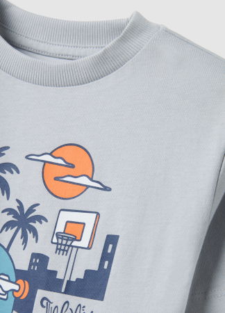 BAIETI - Tricou Pearl Blue Baieti 3-10 Ani