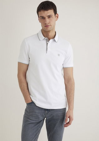 BARBATI - Tricou Polo Alb  Barbati