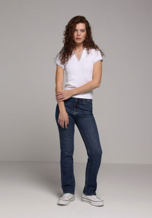 FEMEI - Tricou Polo Alb Femei