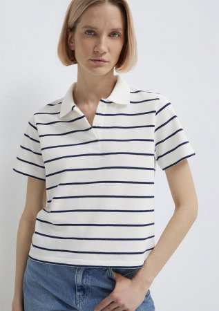 FEMEI - Tricou Polo Alb Regular Femei