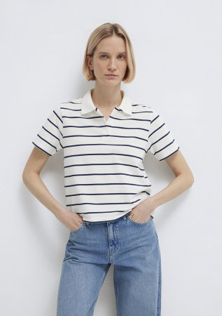 FEMEI - Tricou Polo Alb Regular Femei