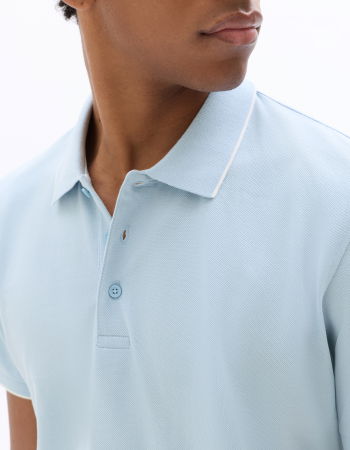 BARBATI - Tricou Polo Albastru Deschis Regular Barbati
