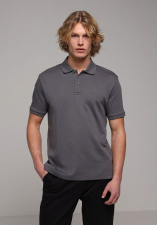 BARBATI - Tricou Polo Gri Inchis Barbati