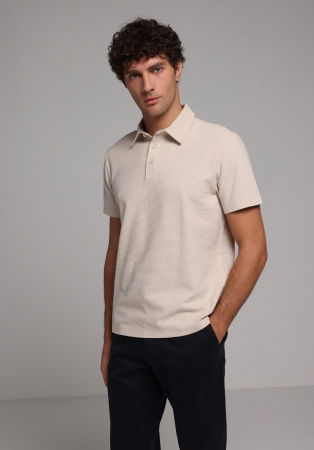 BARBATI - Tricou Polo Bej Barbati