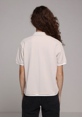 FEMEI - Tricou Polo Bej Femei