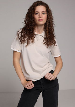FEMEI - Tricou Polo Bej Femei