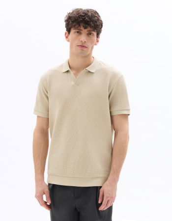 BARBATI - Tricou Polo Bej Regular Barbati