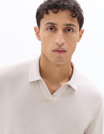 МУЖЧИНЫ - Мужское Поло С Длинным Рукавом Серого Цвета Regular