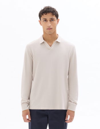 МУЖЧИНЫ - Мужское Поло С Длинным Рукавом Серого Цвета Regular